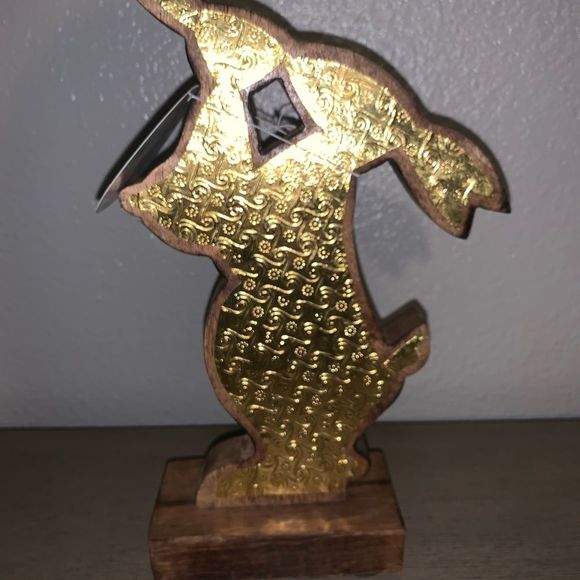 NWT Mommy & Baby Bunny Wooden Decoration - Picture 3 of 5